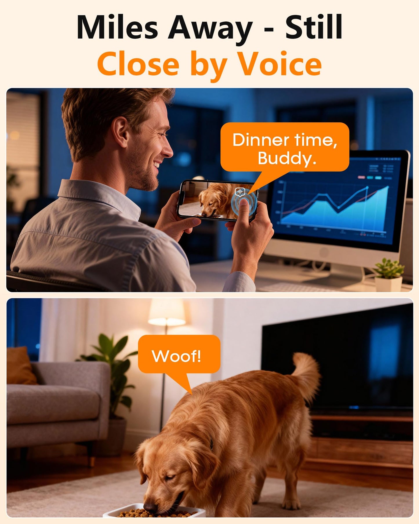 Large Breed Automatic Dog Feeder: /50 Cups with HD 1080P Camera Feeder