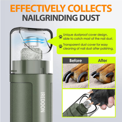IREDOON Dog Nail Grinder Upgraded 3-Speed Super Quiet Grinder