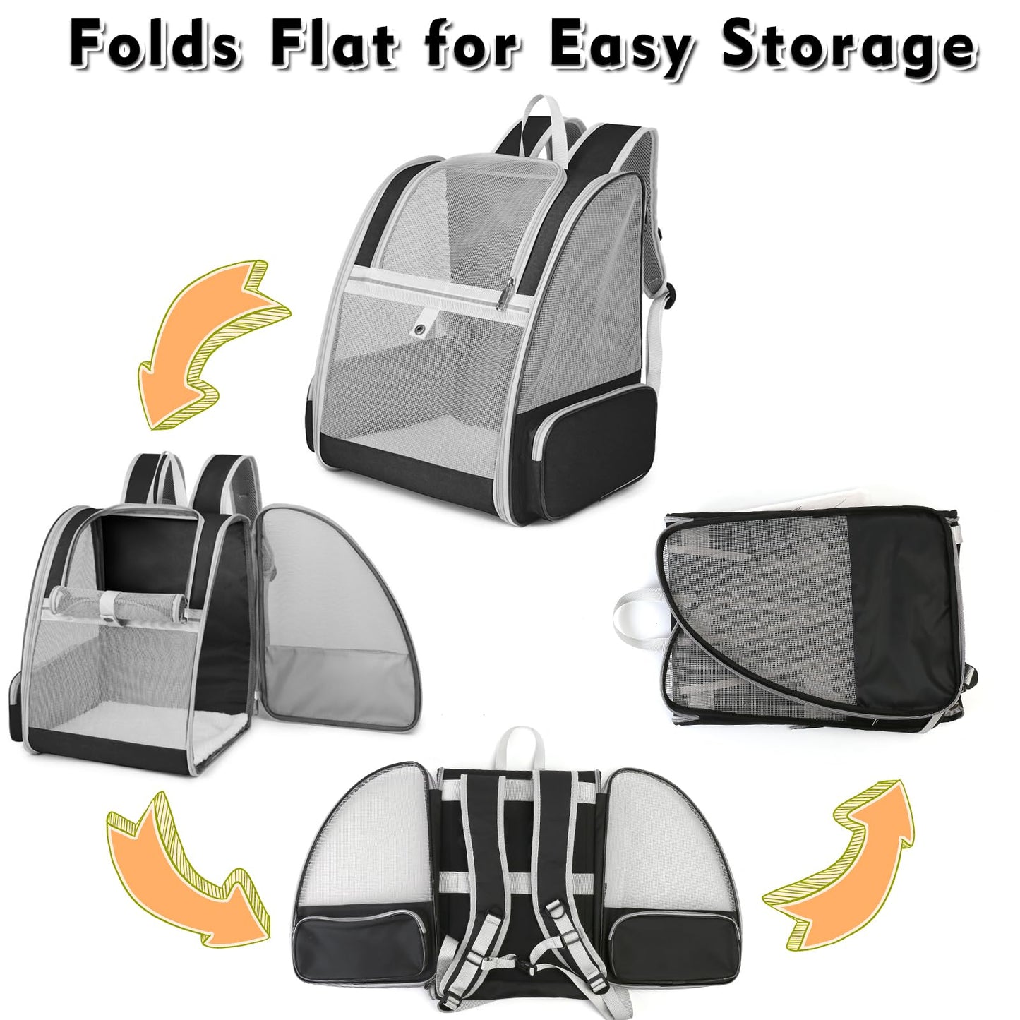 Cat Backpack Carrier, Pet Carrier Backpack with Kitten Wand Carrier