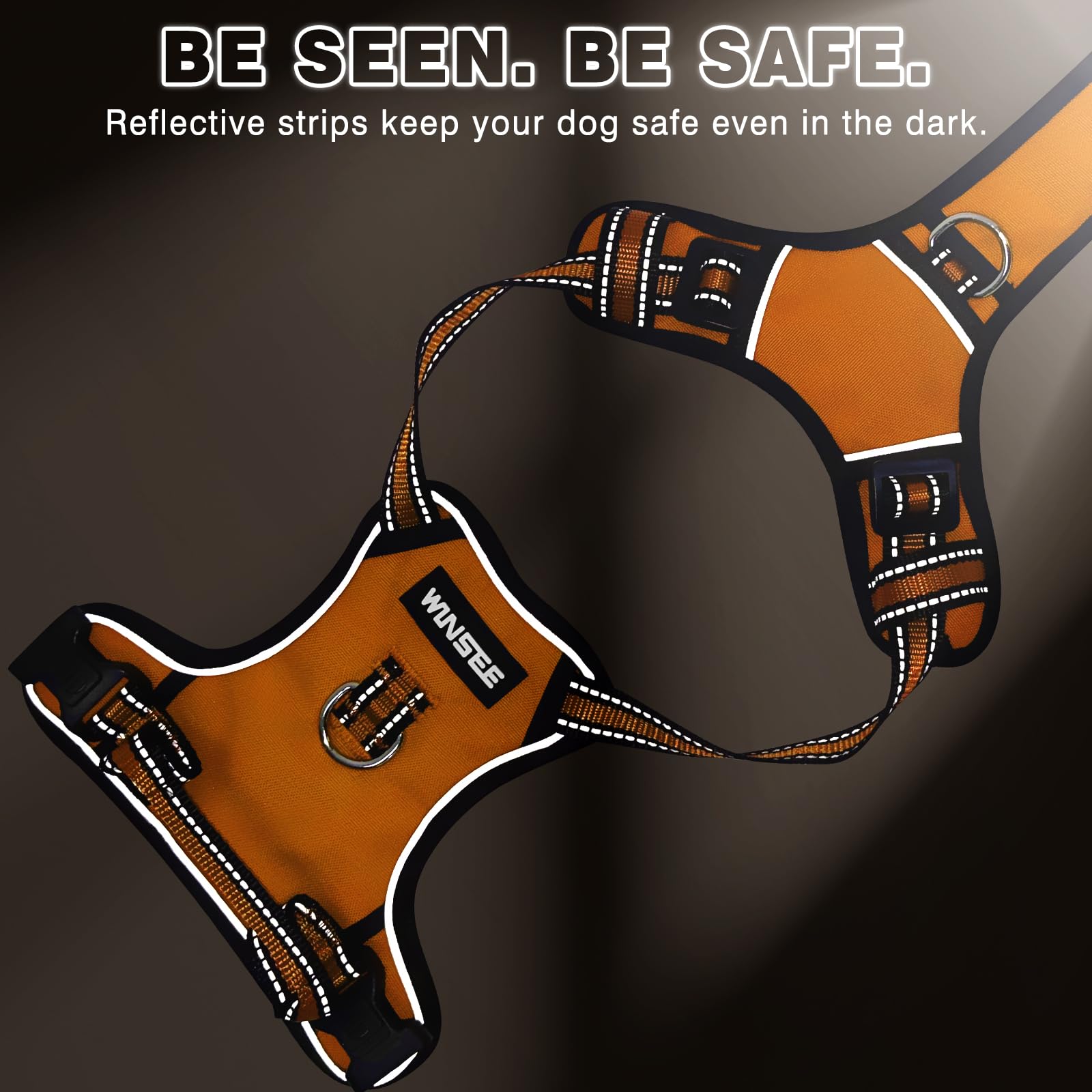 WINSEE Dog Harness No Pull, Pet Harnesses with Dog Collar, Collar