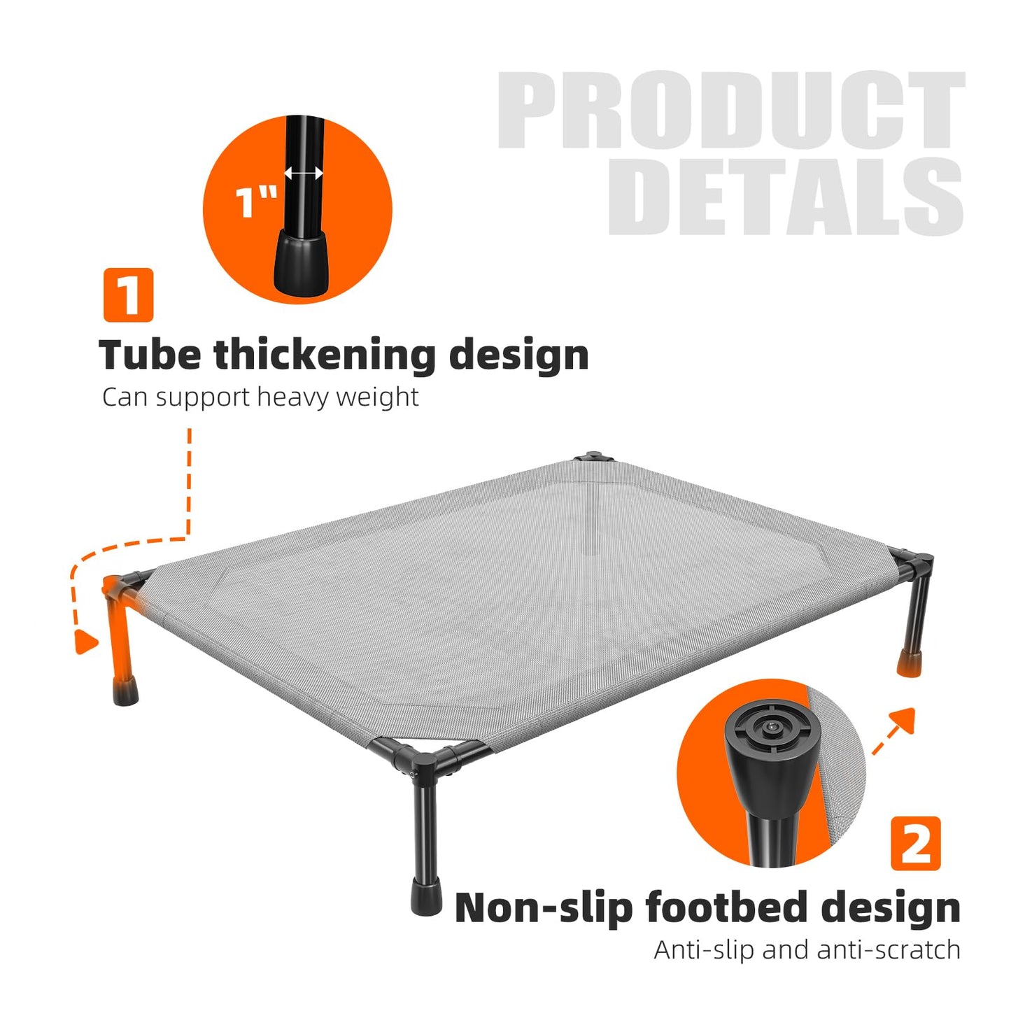 Simple Trending Raised Dog Bed for Large Dogs, Outdoor Elevated Bed