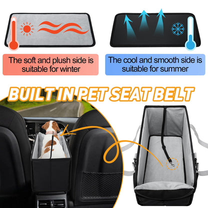 Portable Dog Car Seat for Small Dogs Pet Booster Seat with Safety Seat
