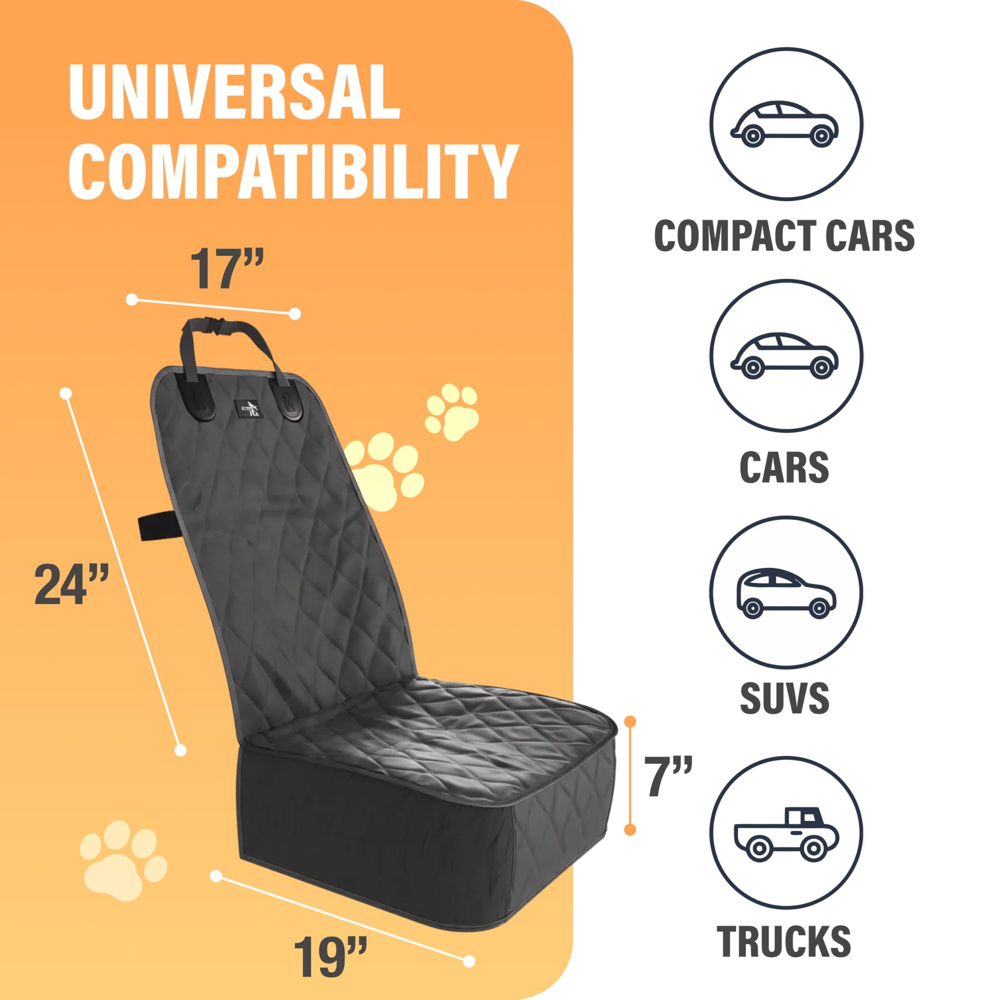 Active Pets Dog Car Seat Cover, Waterproof Front Seat Protector Seat