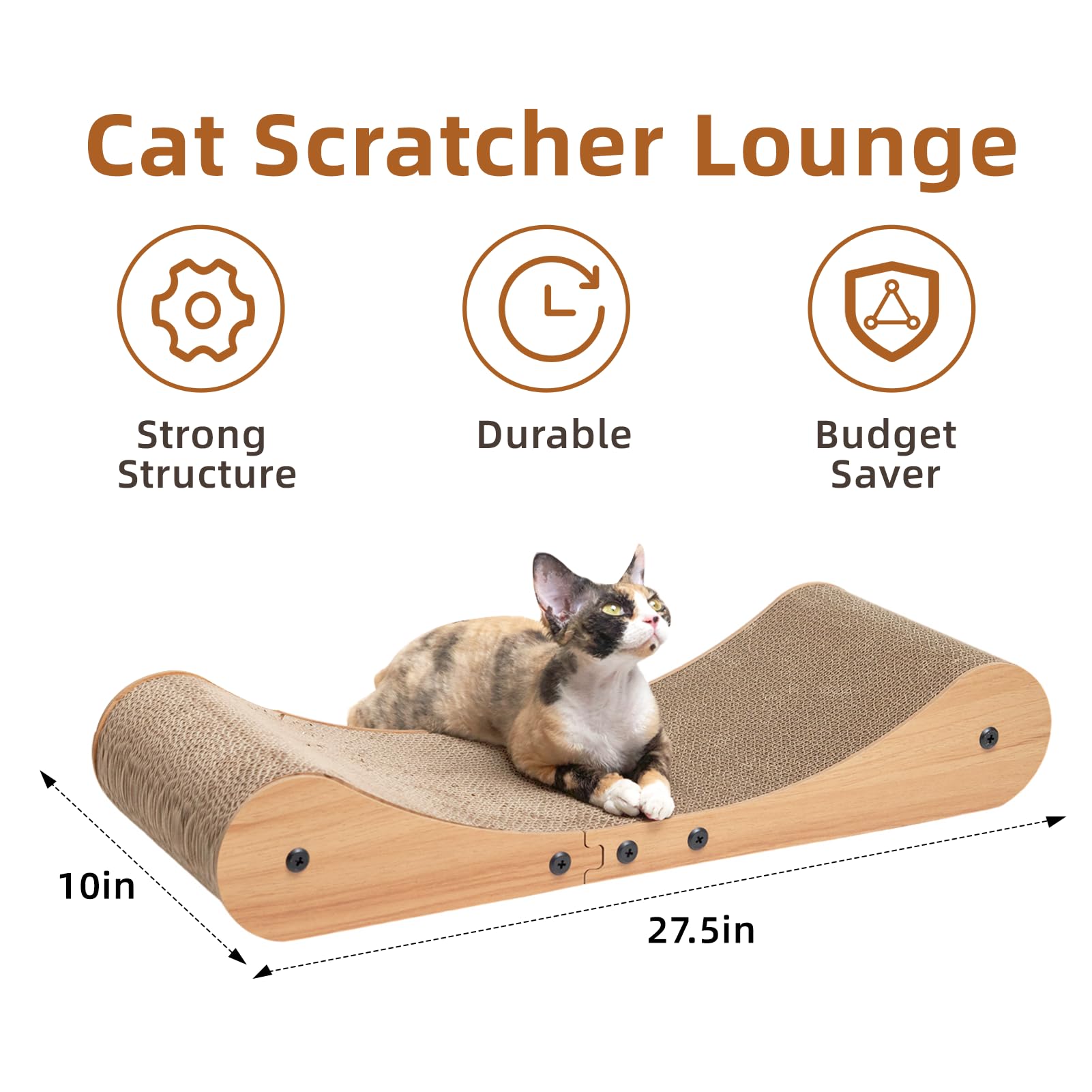 Nekosan Cat Scratcher Cardboard Bed, 27.5" Extra Large Cat Scratch Bed