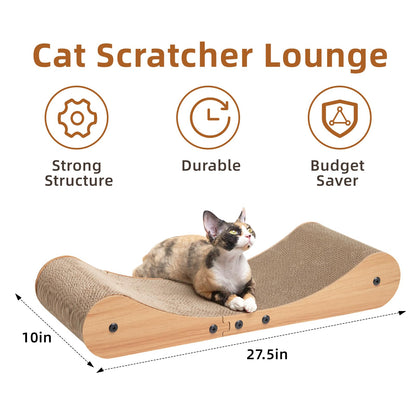 Nekosan Cat Scratcher Cardboard Bed, 27.5" Extra Large Cat Scratch Bed