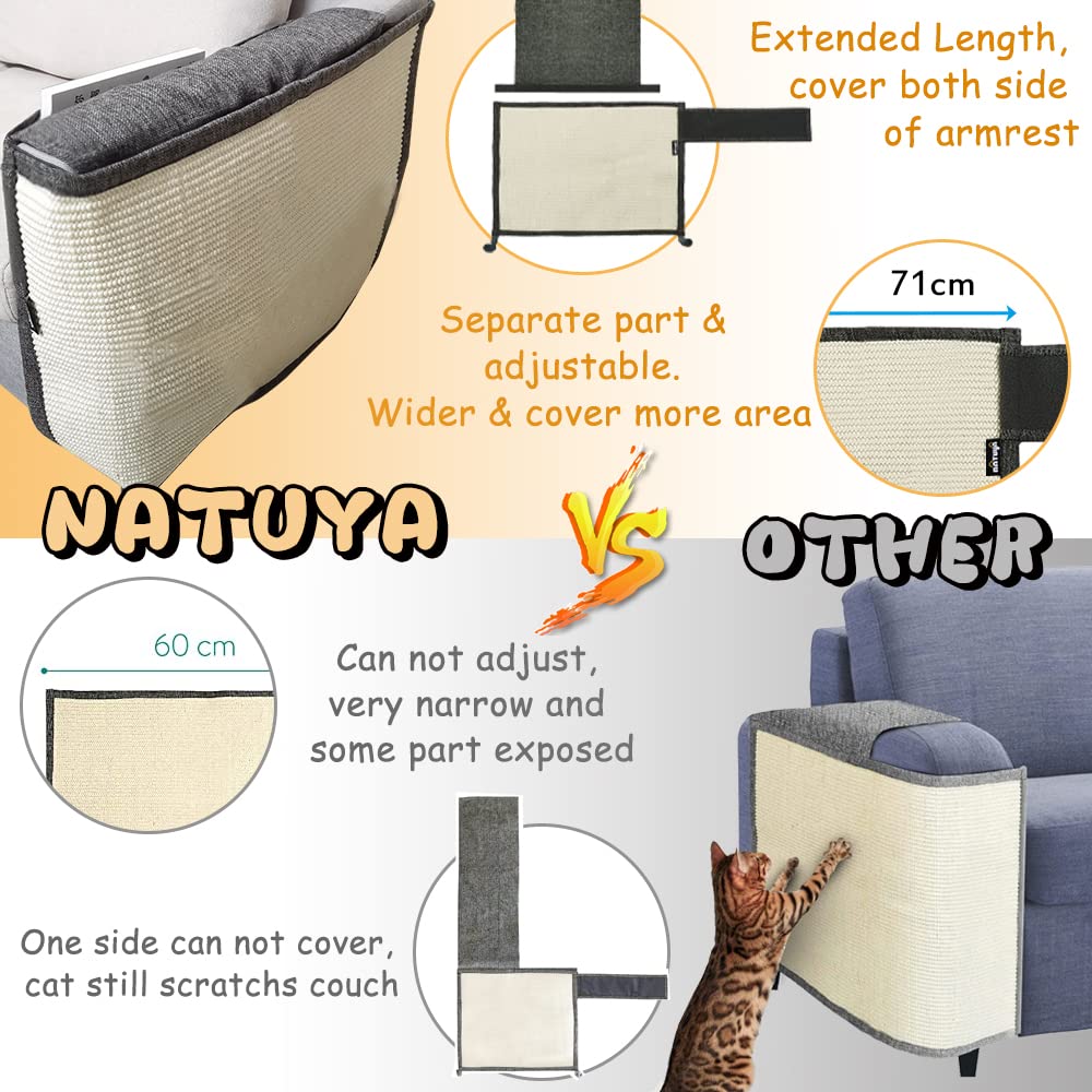 NATUYA Cat Scratch Furniture Protector Large Sisal Cat Scratching Mat