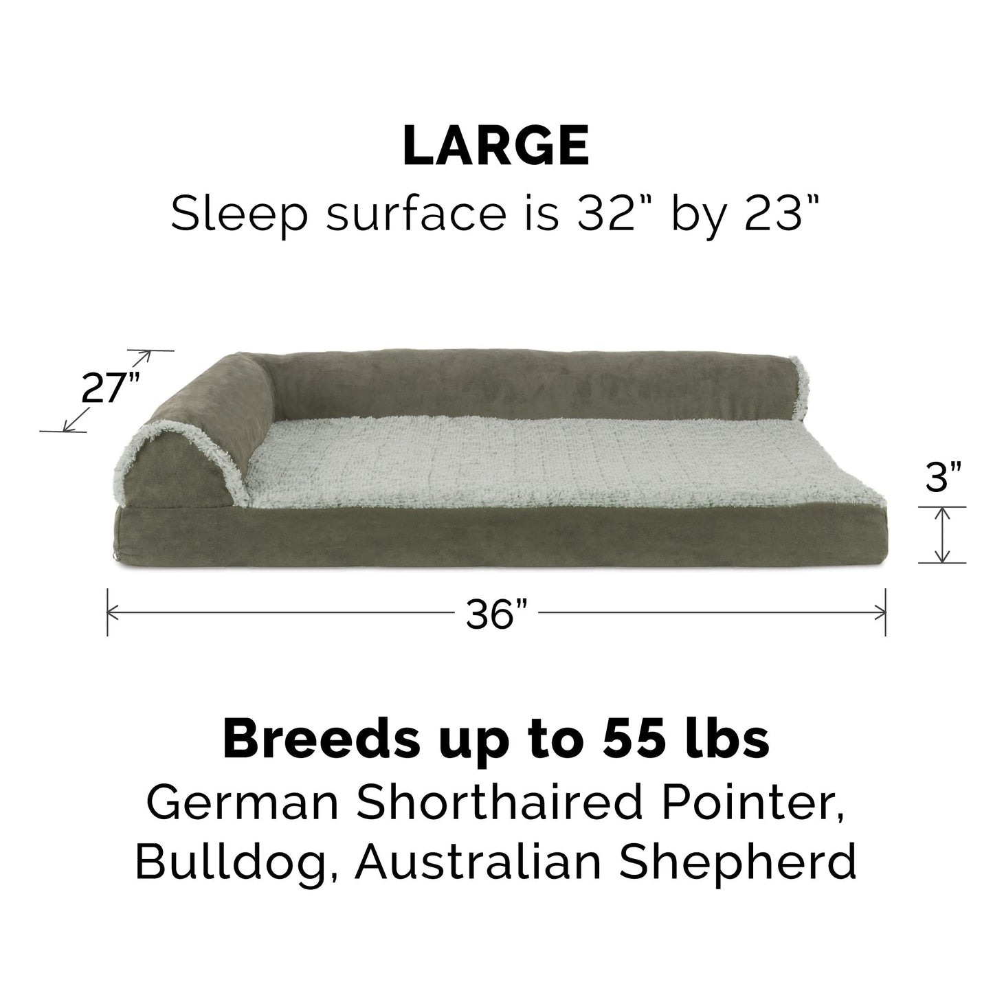 Furhaven Orthopedic Dog Bed for Large/Medium Dogs w/ Removable Bed