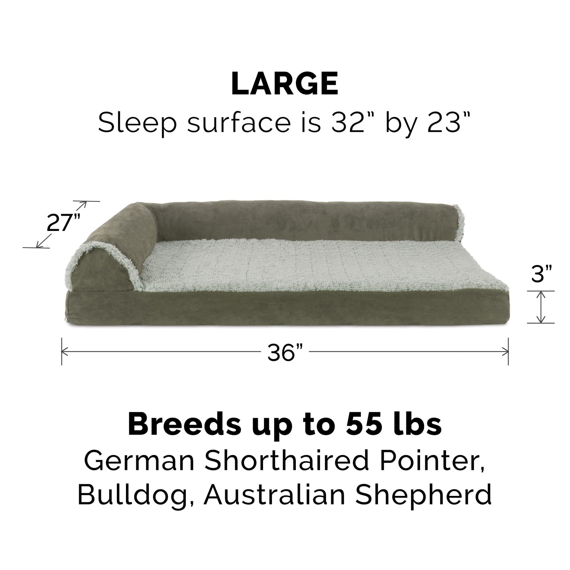Furhaven Orthopedic Dog Bed for Large/Medium Dogs w/ Removable Bed