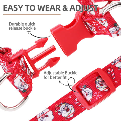 PUPTECK No Pull Christmas Dog Harness Soft Adjustable Basic Harness