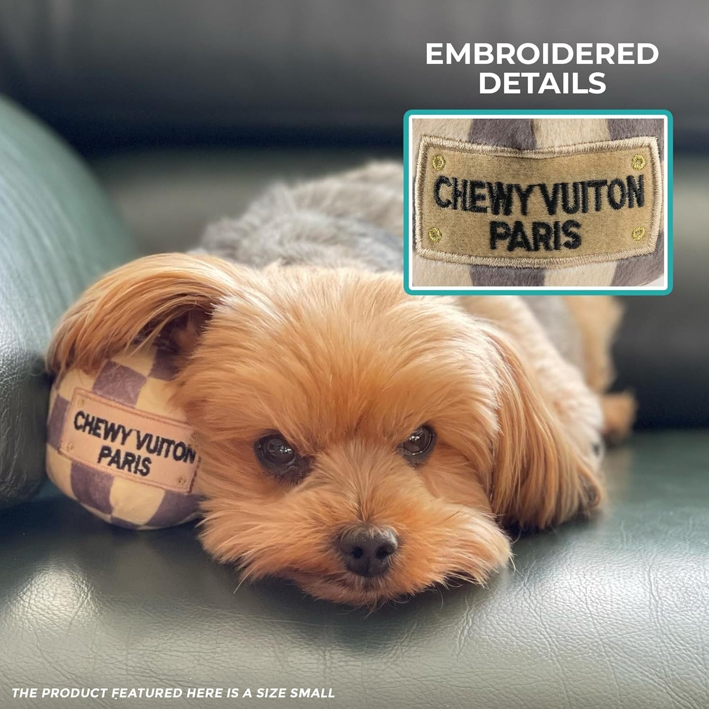 Haute Diggity Dog Chewy Vuiton Ball Plush Squeaky Dog Toy