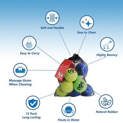 INSUM Tennis Balls for Dogs Bulk 50 Pack 2.5'' Durable Non-Toxic Balls