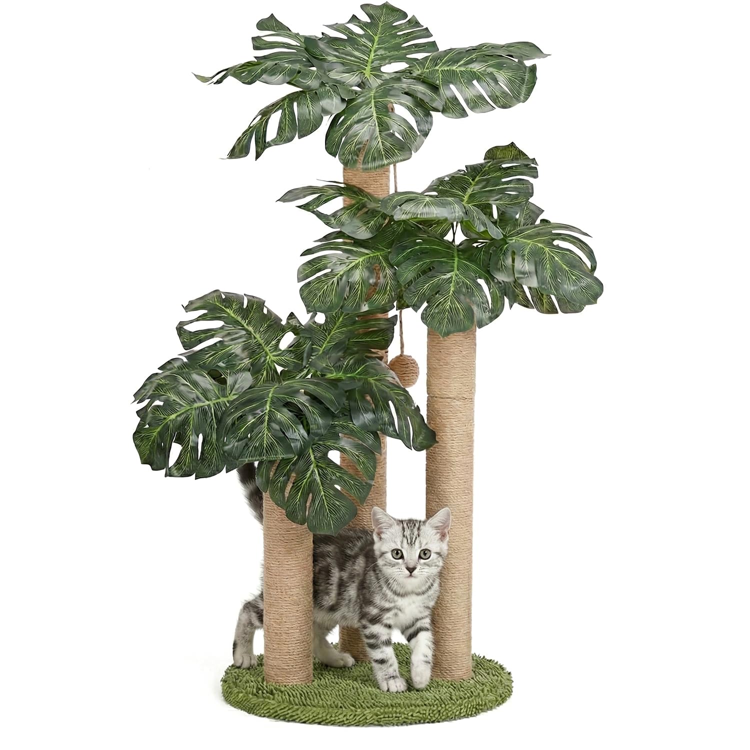 LEMONDA Cat Scratching Post,Cat Scratcher Tree with 3 Scratching Posts