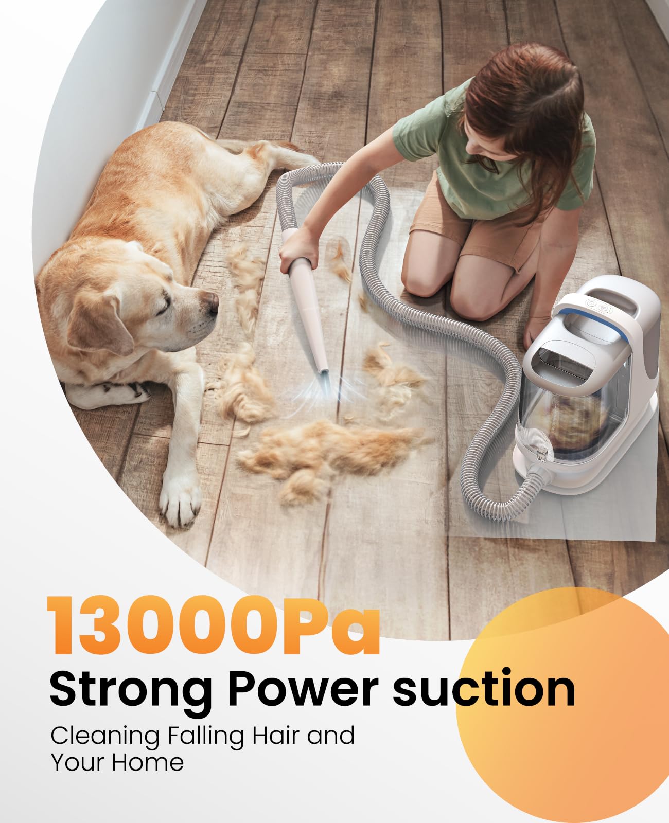 oneisall Dog Grooming Vacuum, 13000Pa Powerful Dust Cup Pet Clipper
