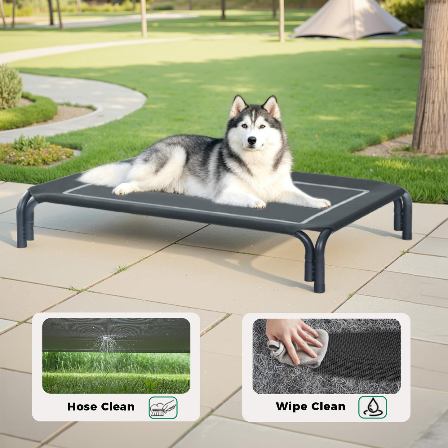 Elevated Dog Bed Raised Outdoor Dog Cot for Extra Bed