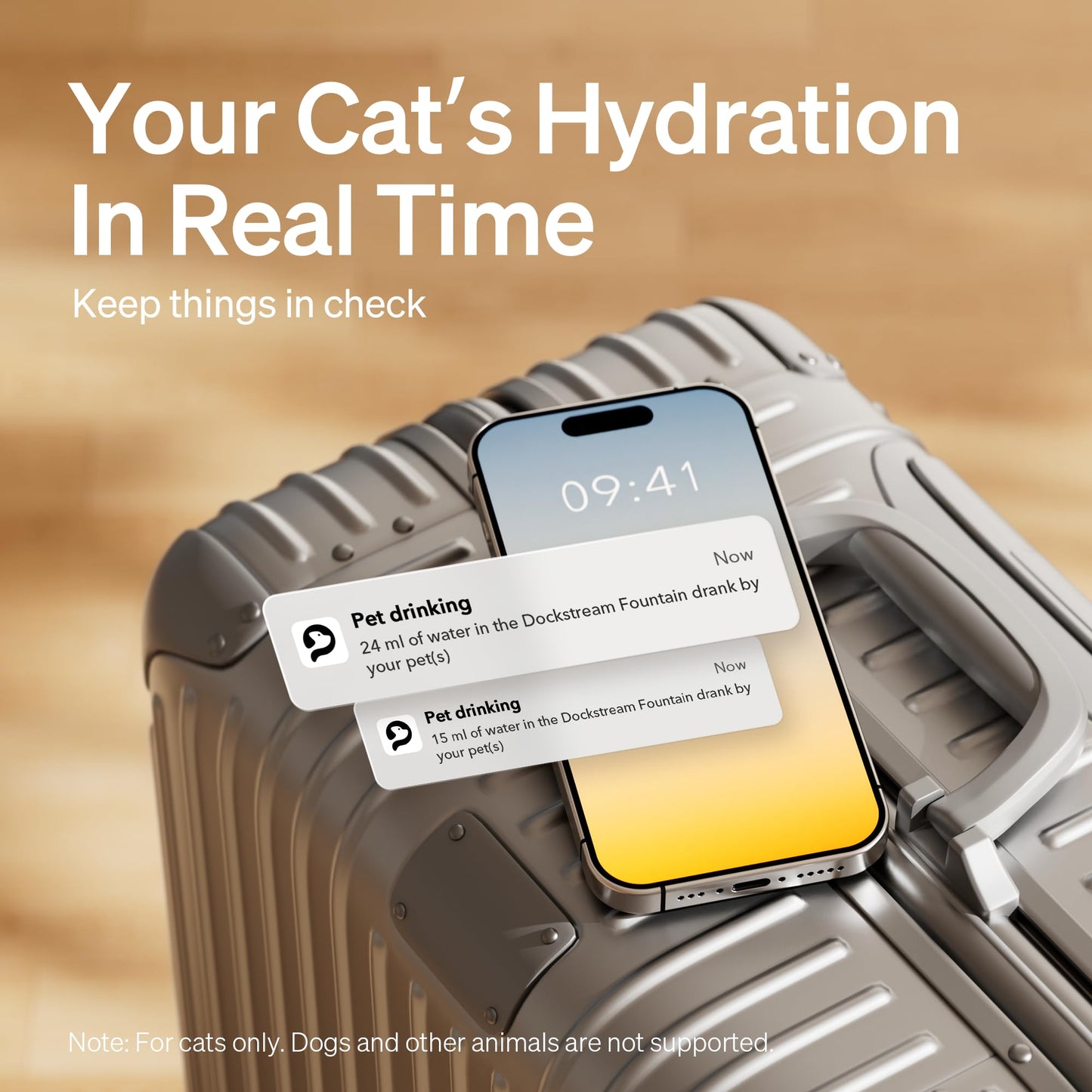 PETLIBRO Cat Water Fountain, App Monitoring Pet Fountains Tray