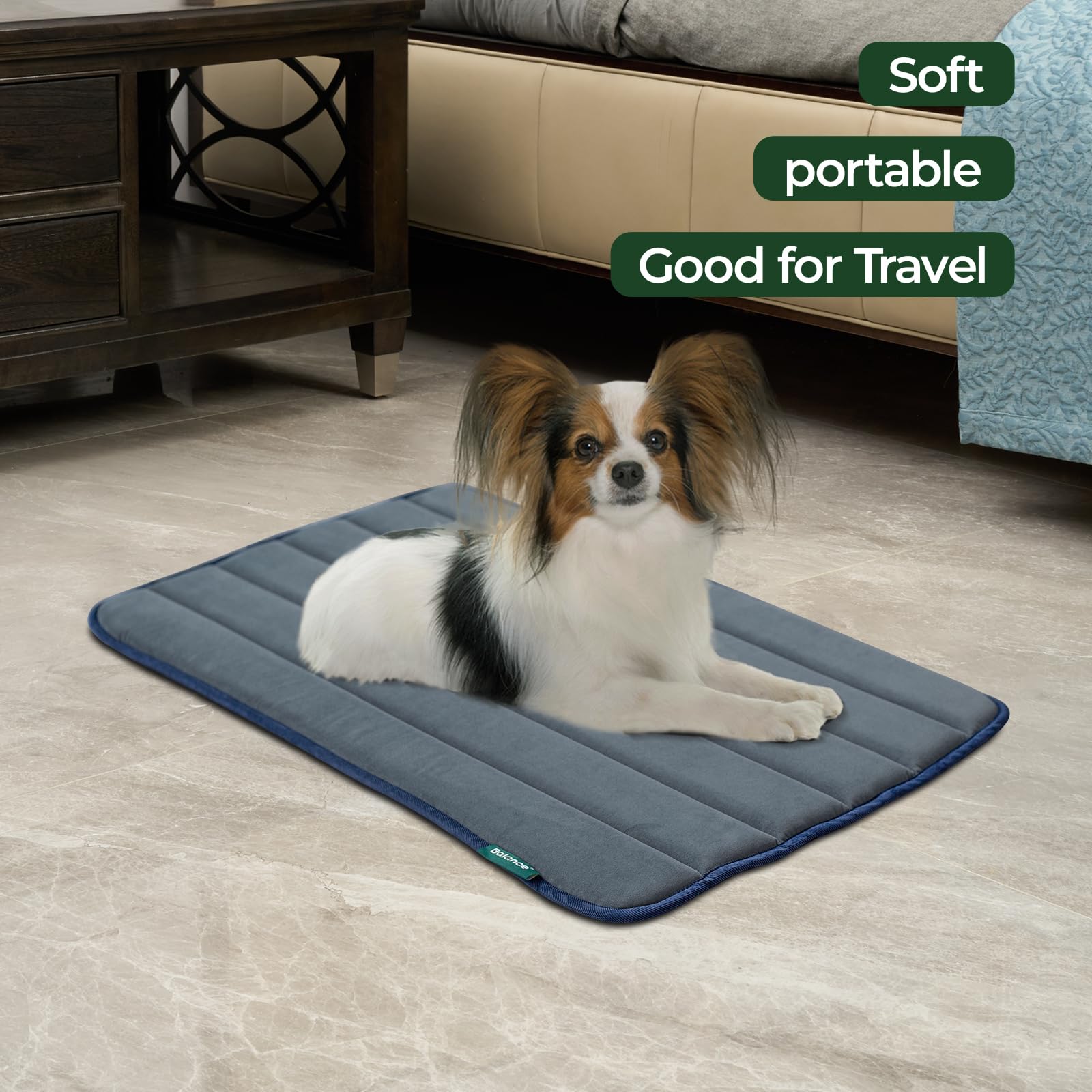 BALANCE Dog Crate Pad, Dog Foam Crate Mat Kennel Pad, Washable Bed