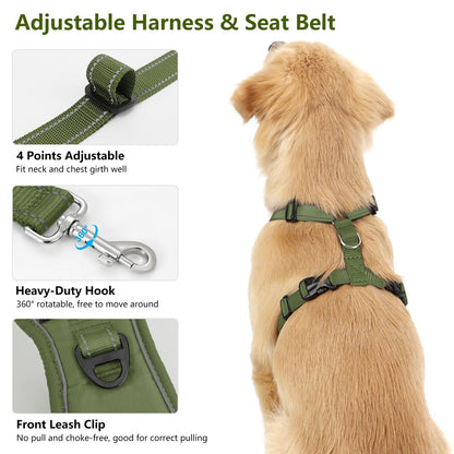 VavoPaw Dog Seat Belt Harness for Car, Dog Car Harness Adjustable Seat