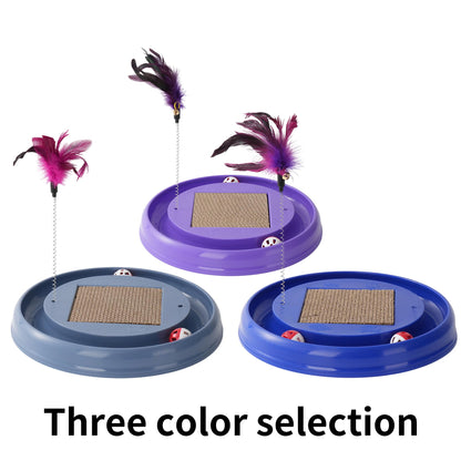 JOPOY Interactive Cat Ball Track Toy Cat Scratcher with 2 Balls