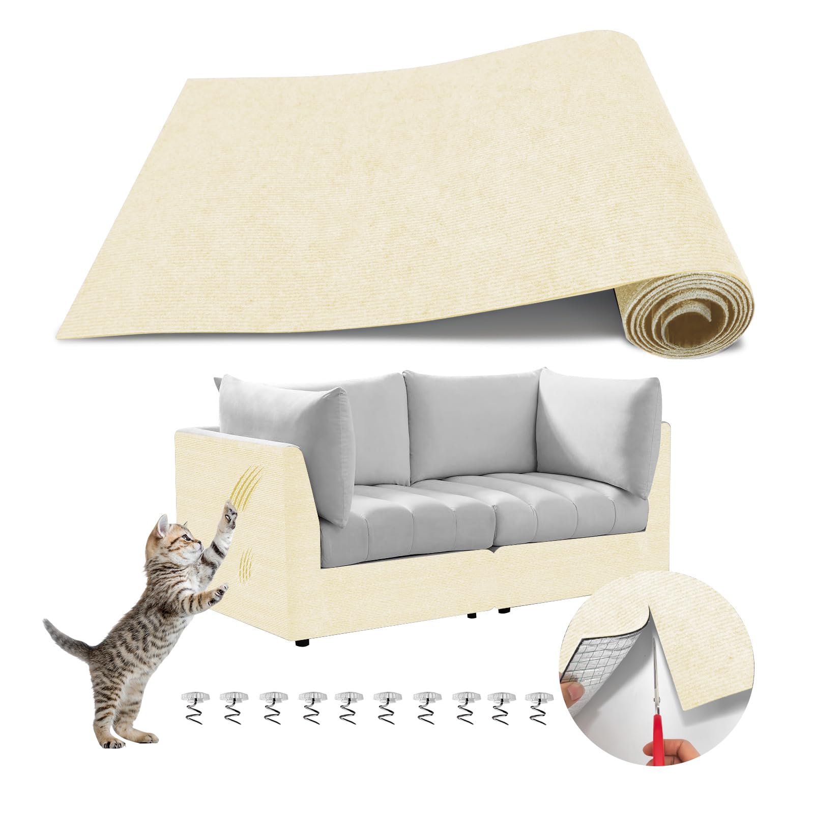 x15.8" Anti Cat Scratch Couch Furniture Protector, Adhesive Furniture