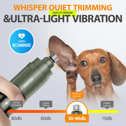 IREDOON Dog Nail Grinder Upgraded 3-Speed Super Quiet Grinder
