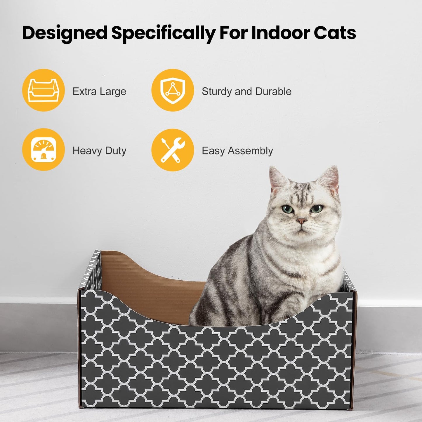 [Ultra-Large] Cardboard Cat Scratcher Box, Heavy Duty Cat Scratcher