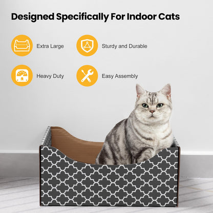 [Ultra-Large] Cardboard Cat Scratcher Box, Heavy Duty Cat Scratcher