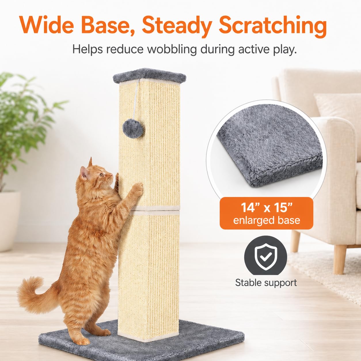 YULOYI 32" Tall Cat Scratching Post for Large Indoor Cats Scratcher