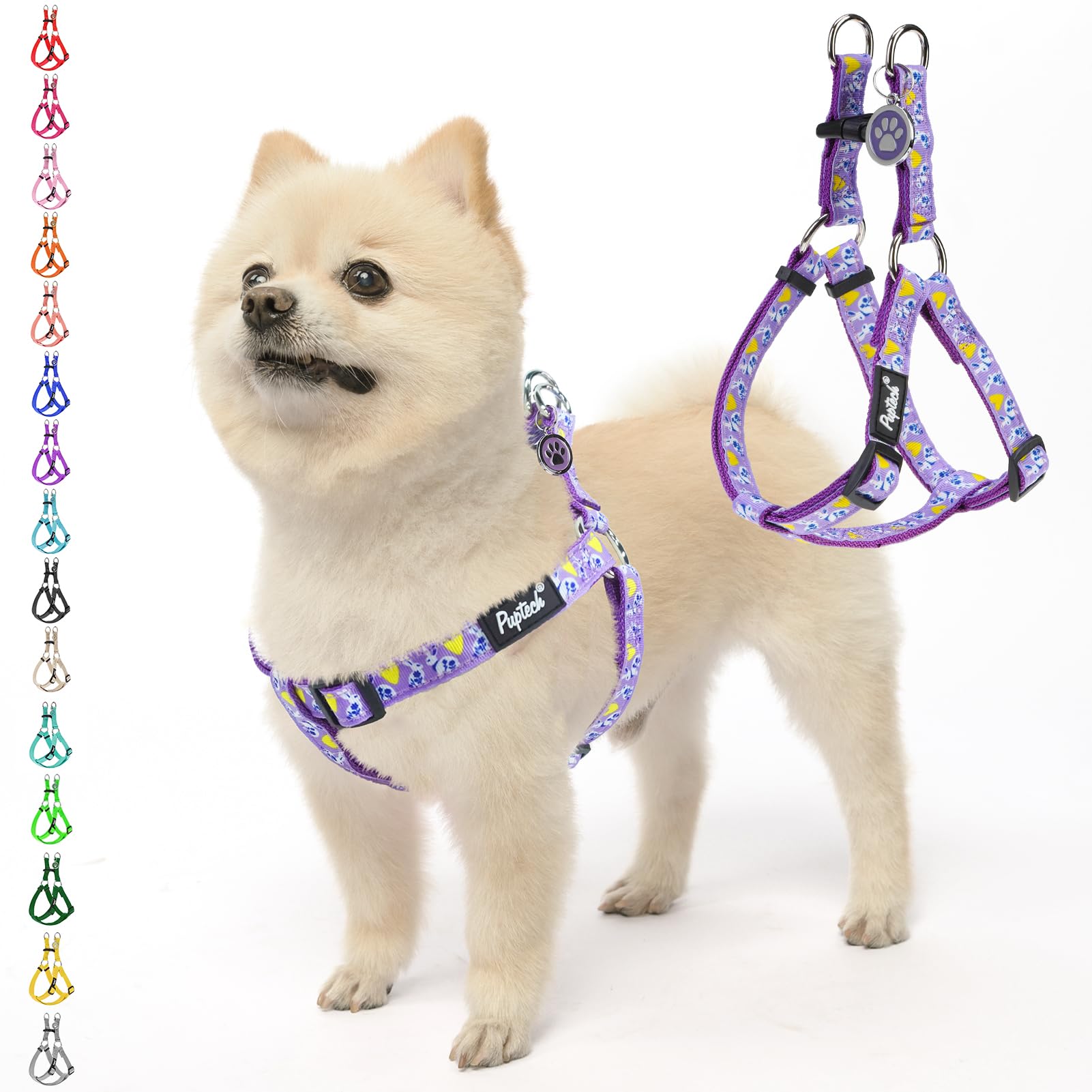 PUPTECK No Pull Easter Dog Harness Soft Adjustable Basic Nylon Harness