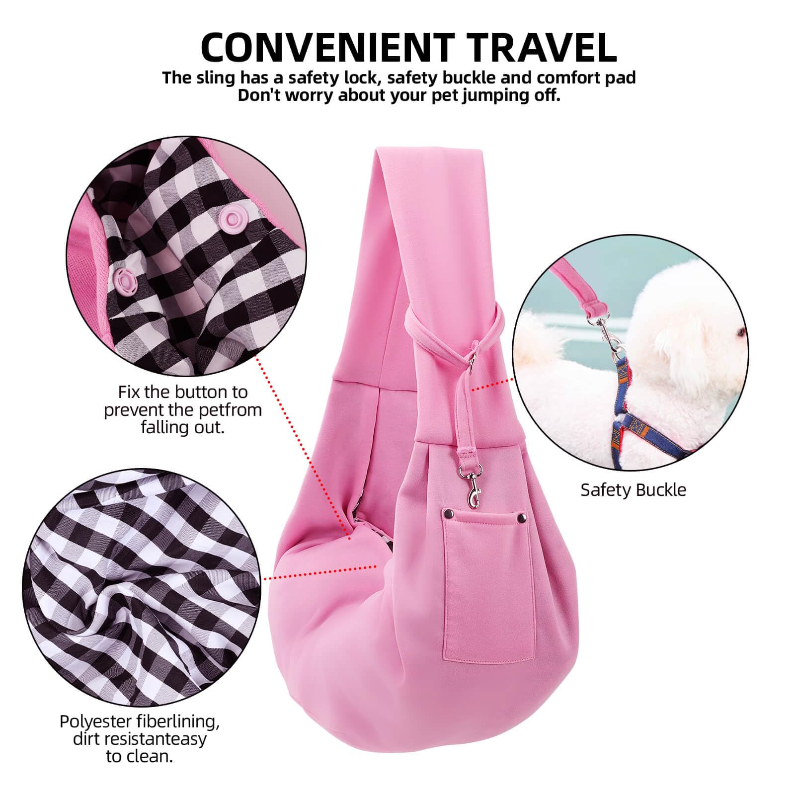 Dog Carrier Sling Reversible Puppy Carrier Purse with Storage Carrier