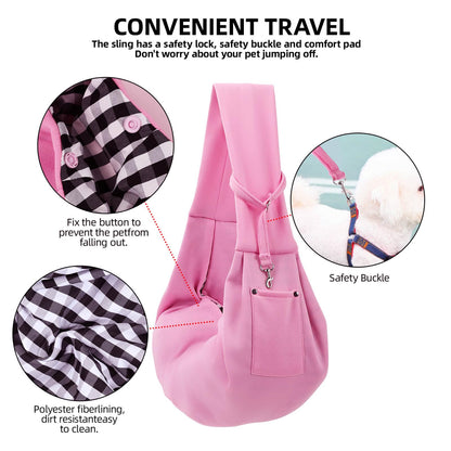 Dog Carrier Sling Reversible Puppy Carrier Purse with Storage Carrier
