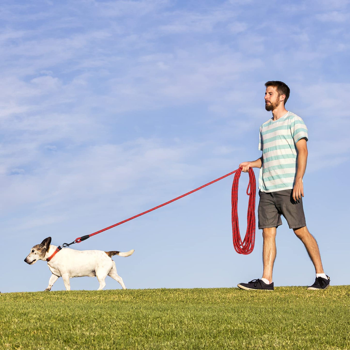 Long Dog Leash for Training -Reflective Nylon Rope with Swivel Lead