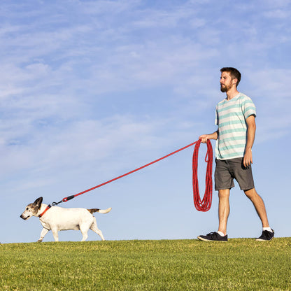 Long Dog Leash for Training -Reflective Nylon Rope with Swivel Lead