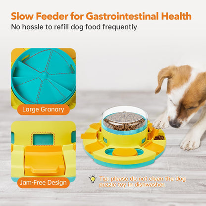 Potaroma Dog Puzzle Toy 2 Levels, Slow Feeder, Pup Food Treat Toy