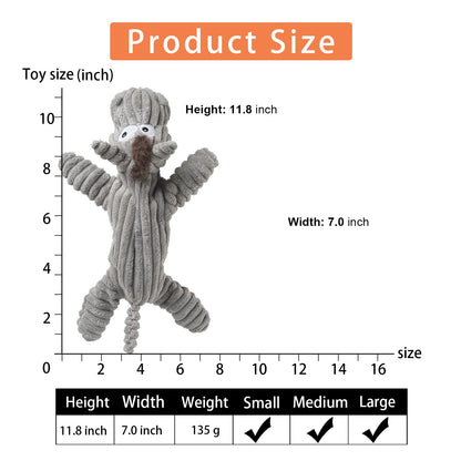 Sedioso Dog Toy, Unstuffed Plush Toy for Large Breed, Cute Plush