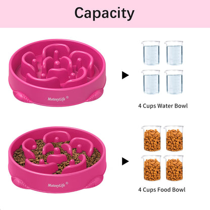 MateeyLife Large Slow Feeder Dog Bowls, Anti-Choking Puzzle Dog Puzzle