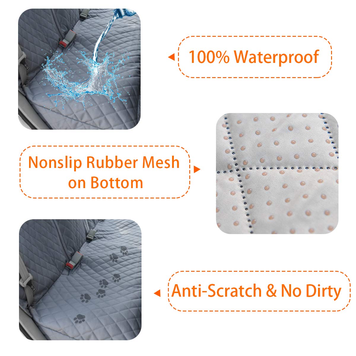 Honest Bench Dog Car Seat Covers with Side Flap,Dog seat Cover
