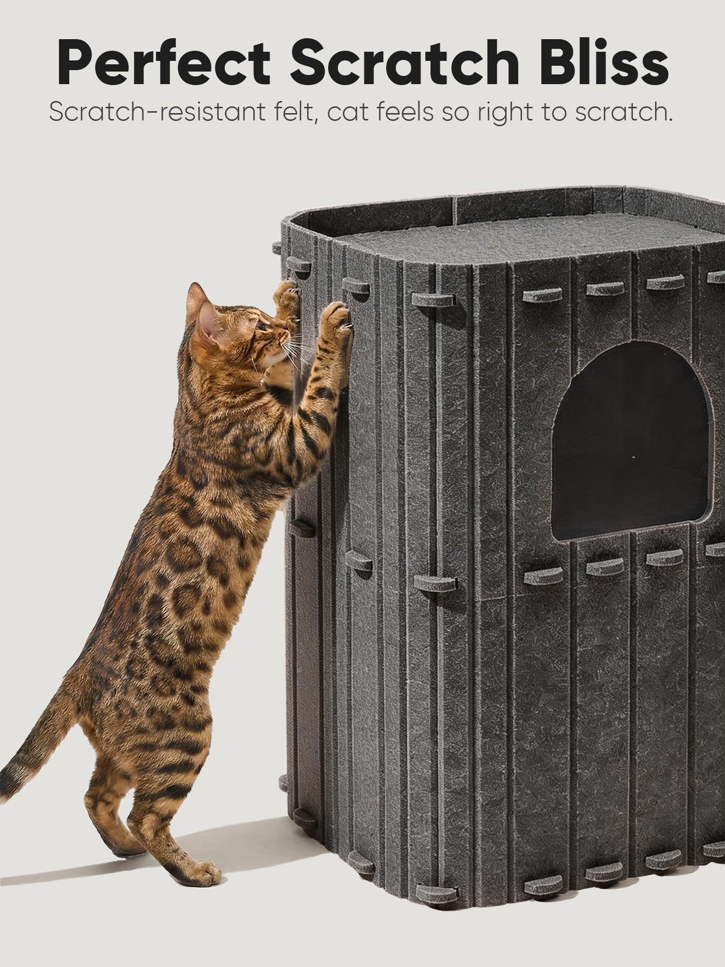 FUKUMARU Cat House for Indoor Cats, Large Cat Bed Cave Condo, Bed
