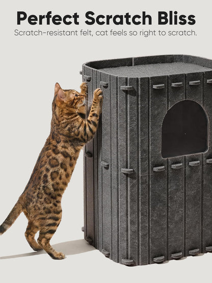 FUKUMARU Cat House for Indoor Cats, Large Cat Bed Cave Condo, Bed