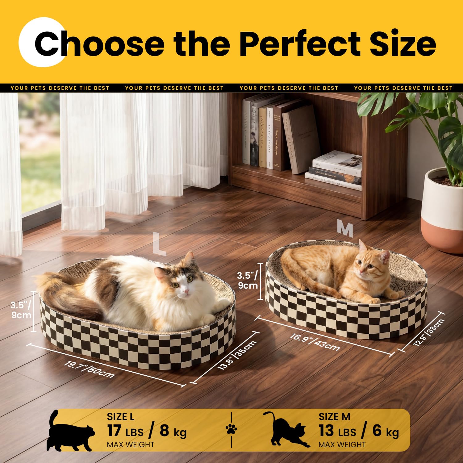 Conlun 2 Pack Oval Cat Scratcher Bowl, Curved Cardboard Scratching Pad
