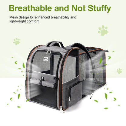 Lekebobor Extra Large Cat Backpack Carrier Expandable Pet Carrier