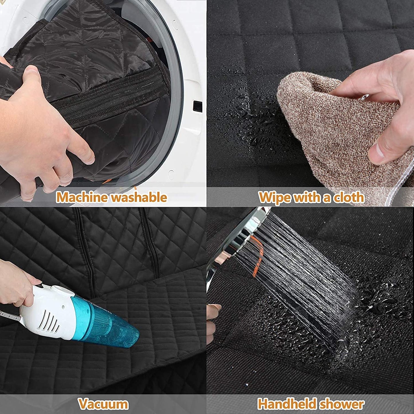 JSTHT Dog Car Seat Cover for Back Seat Waterproof Bench Seat Cover