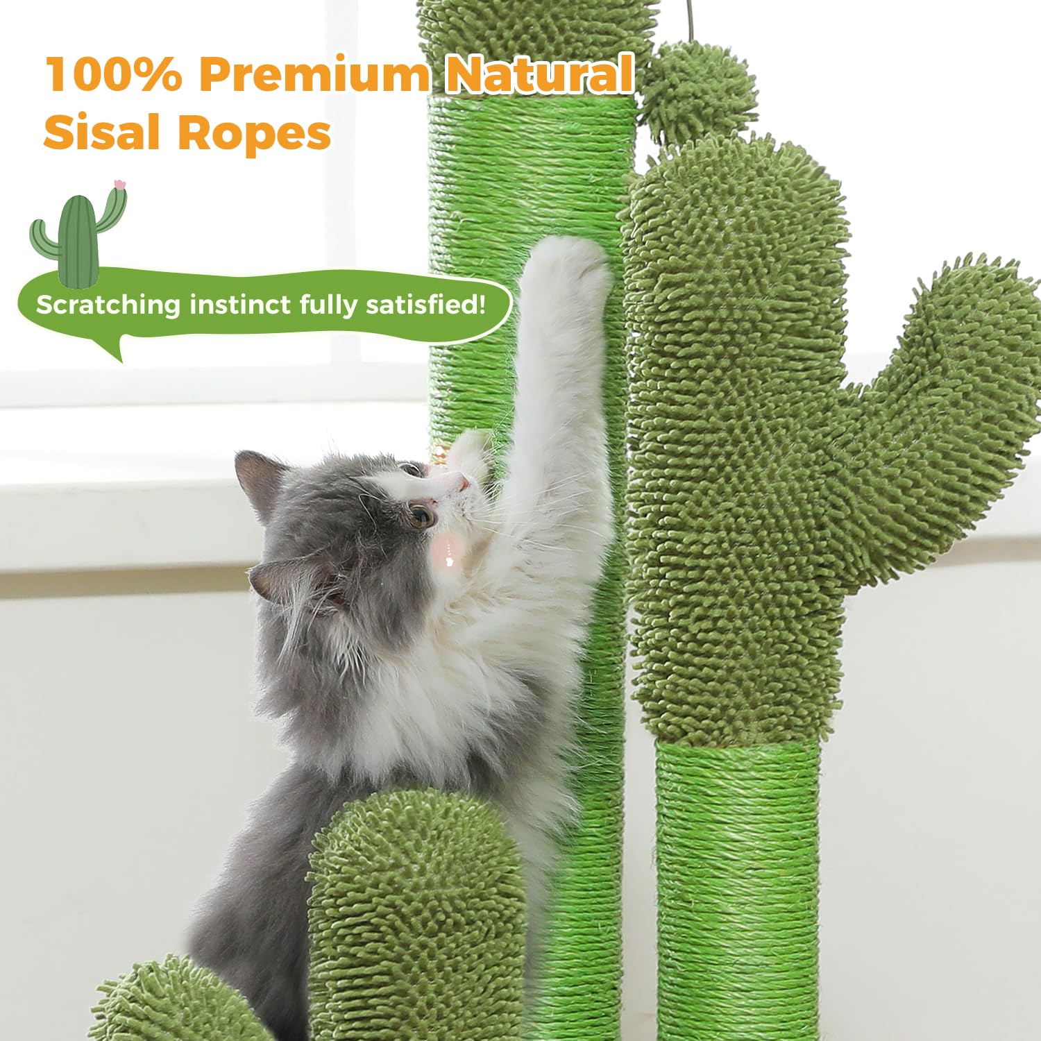 PAWZ Road Cat Scratching Post Cactus Cat Scratcher Featuring Scratcher