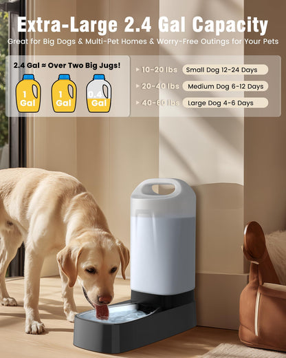 Automatic Dog Water Bowl Dispenser Stainless Steel Gravity Pet Bowl
