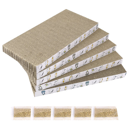 PatiencET Cat Scratcher Cardboard 5 PCS Cat Scratch Pad Reversible Pad