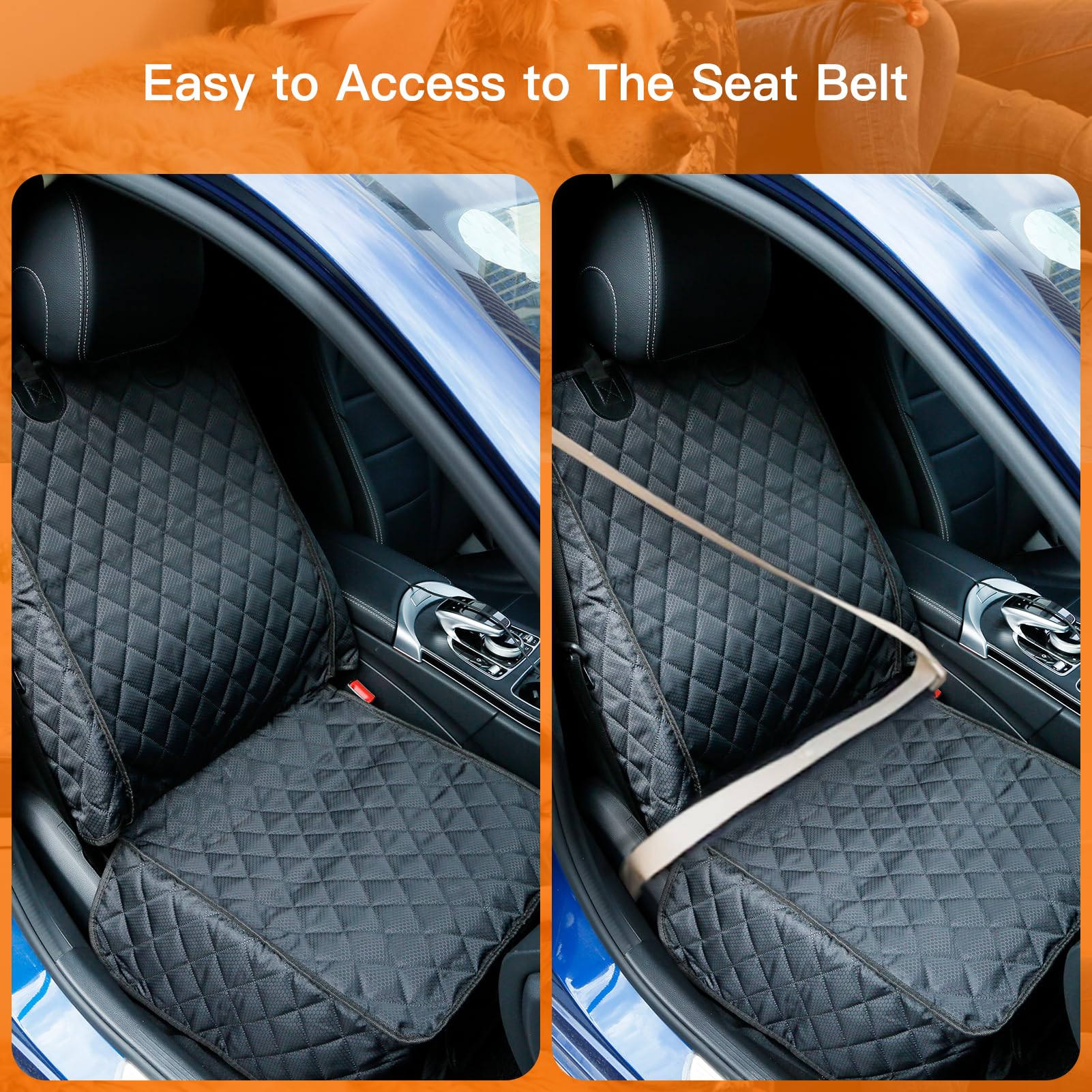PETICON Waterproof Front Seat Car Cover 2 Pack, Full Protection Seat