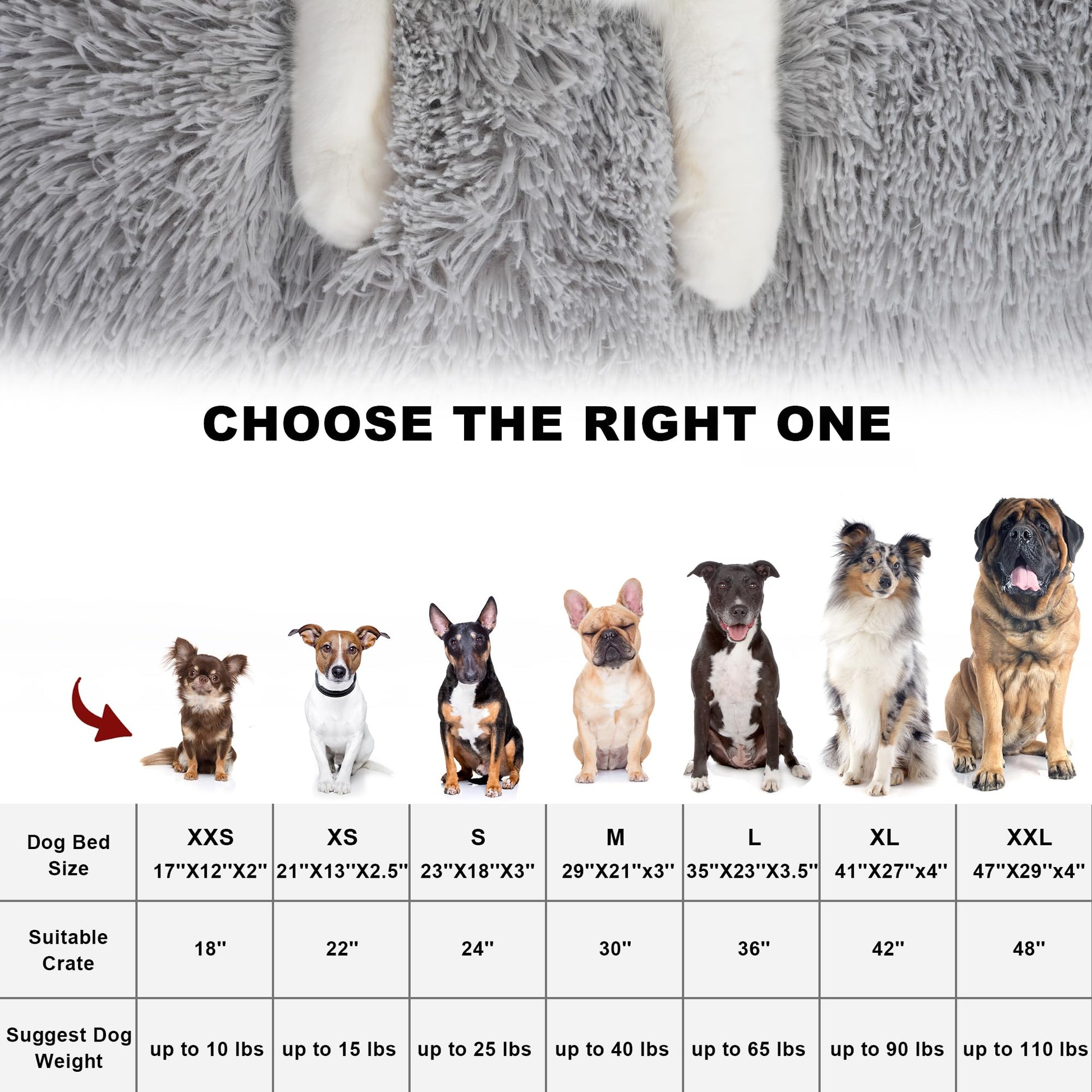 Bedfolks Plush Dog Crate Pad, Washable Dog Kennel Bed, x21" Bed
