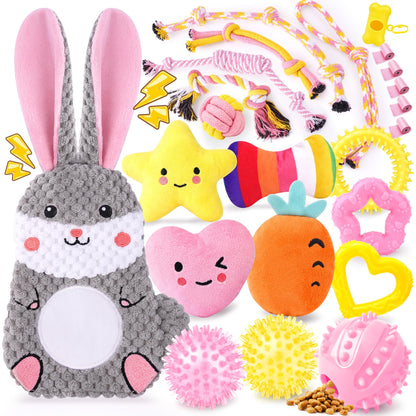 Zeaxuie 23 Pack Puppy Toys for Teething, Small Dog Toys with Cute Chew