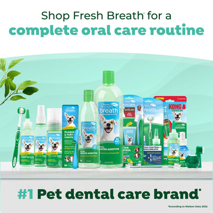 TropiClean Fresh Breath Dog Oral Care Kit, Complete Toothbrush Kit