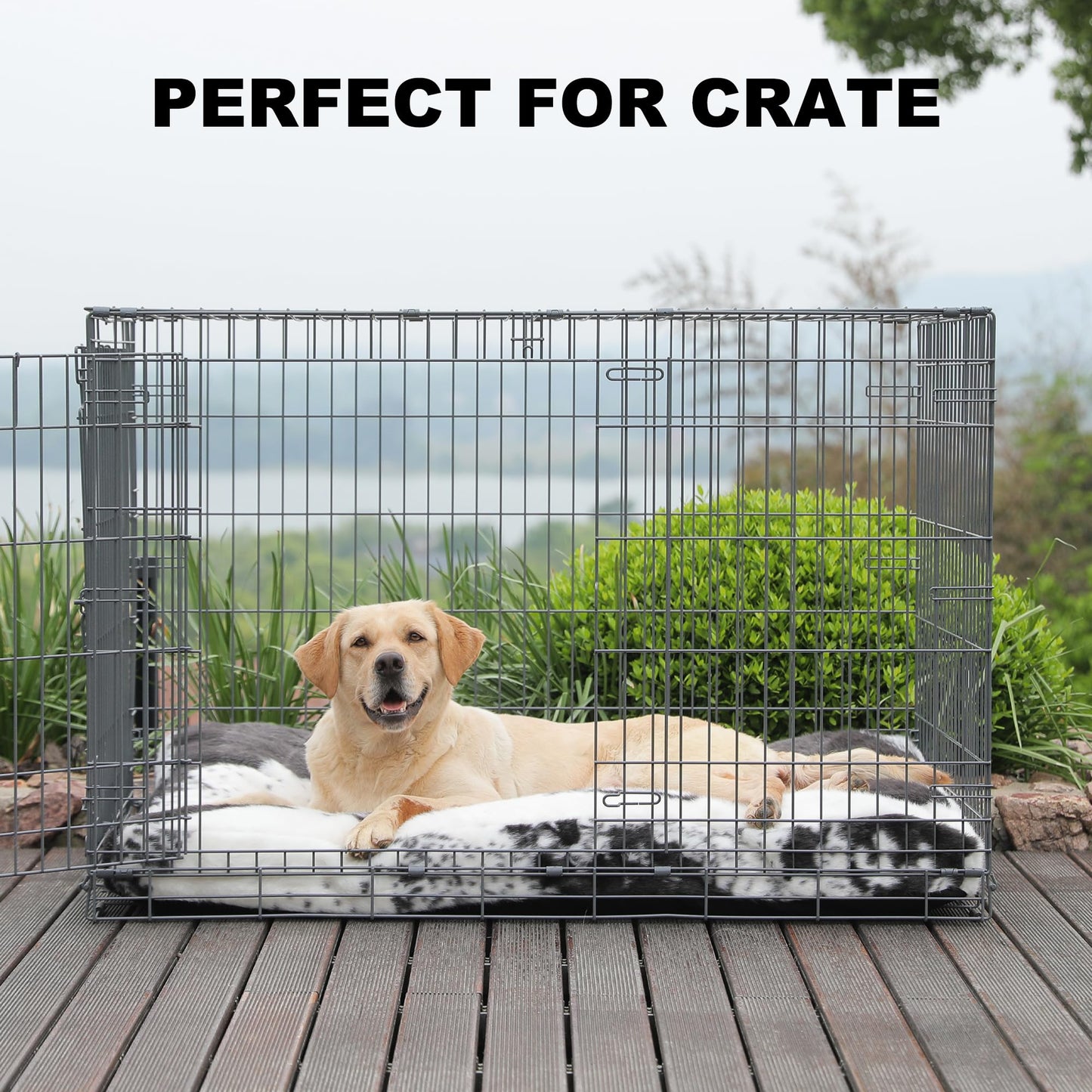 Bedfolks Waterproof Crate Bed, Plush Dog Kennel Pad with Removable Bed