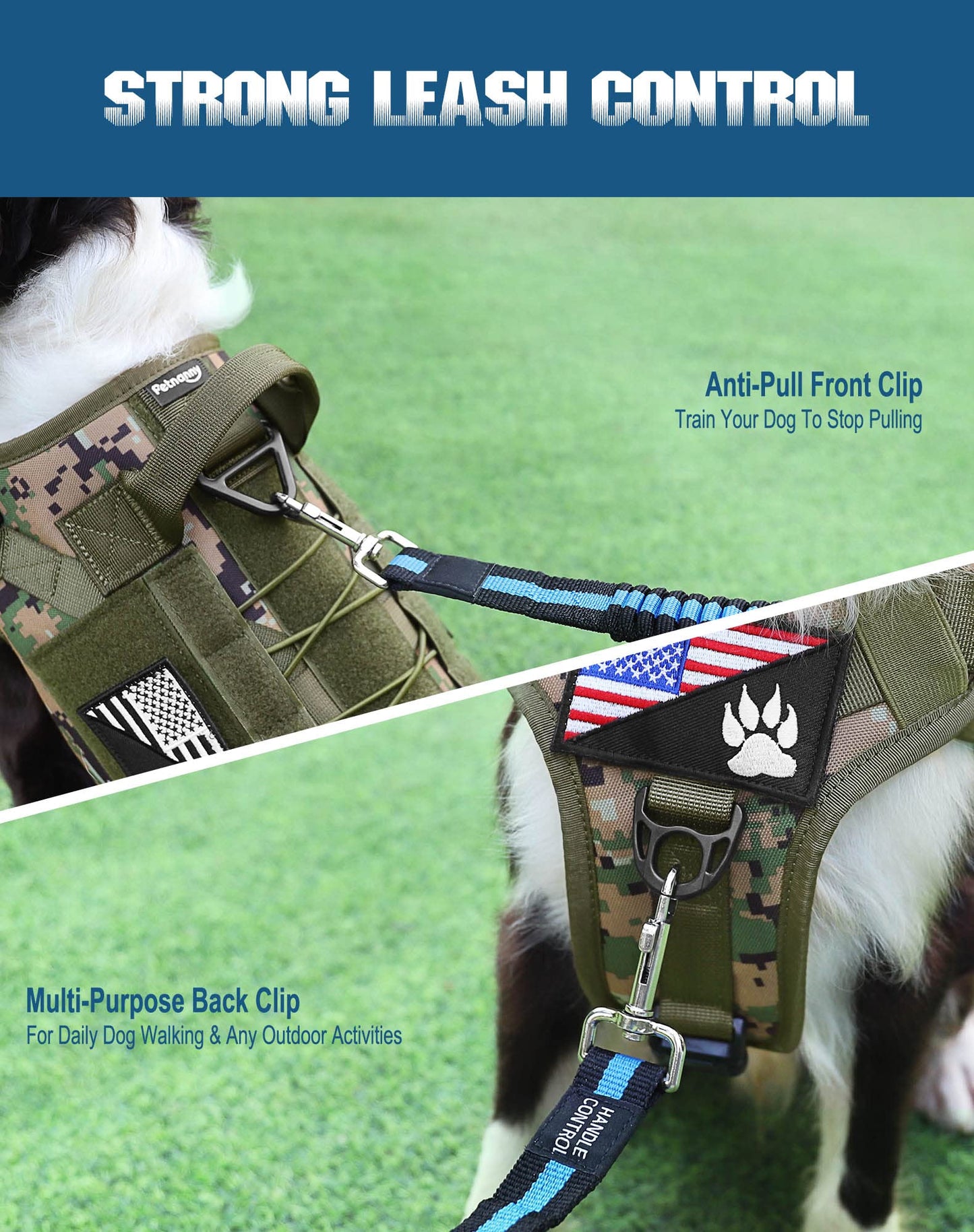 PETNANNY Tactical Service Dog Vest No-Pull Emotional Support Harness